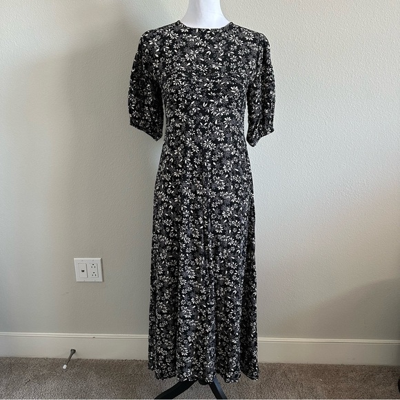 Free people black and white floral dress - Picture 2 of 8